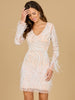 Beaded, Feather Cocktail Dress