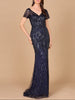 Short Sleeve, Beaded Mermaid Gown