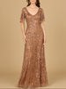 Beaded Gown With Cape Sleeves