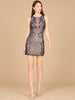 Illusion Neck Beaded Short New Year's Eve Dress  - OUTLET