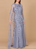 Mermaid Beaded Dress with Long Cape - OUTLET