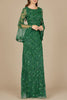 Bell Sleeved High Neck Beaded Gown