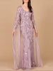 Beaded Sheath Dress with Long Cape