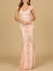 Cap Sleeve Beaded Gown with Fringe | 29098