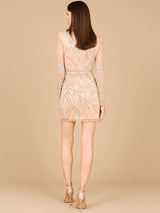 Long Sleeve V-Neck Cocktail Dress