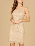 One Shoulder Cocktail Gown  - OUTLET