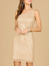 One Shoulder Cocktail Gown  - OUTLET
