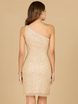 One Shoulder Cocktail Gown  - OUTLET