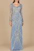 V Neck Beaded Long Sleeve Dress