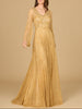 Beaded Long Dress with Flare Sleeves