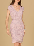 Cap Sleeve Cocktail Gown  - OUTLET