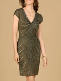 Cap Sleeve Cocktail Gown  - OUTLET