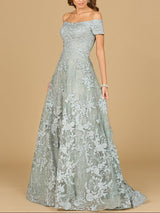 Off Shoulder A-Line Gown | Lara 29122