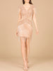 Beaded Fringe Short Dress with Cap Sleeves