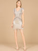 Beaded Fringe Short Dress with Cap Sleeves