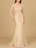 Long Sleeve Lace Mermaid Gown
