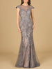 Sheath Lace Gown with Cap Sleeves
