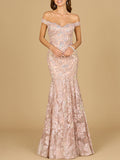 Off Shoulder Mermaid Beaded Gown