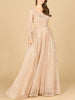 Long Sleeve, A-line Gown with a V-Neckline