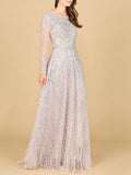 Long Sleeve High Neck Gown | 29154