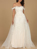 Off Shoulder Gown with Feathers