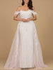 Off Shoulder Gown with Feathers