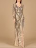 Cascading Beads Long Sleeve Dress - OUTLET