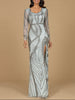 Cascading Beads Long Sleeve Dress - OUTLET