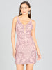 Deep V-Neck Beaded Mini Dress with Low Back