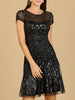 Cap Sleeve Sequin Short Dress