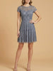Cap Sleeve Sequin Short Dress