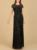 3D Floral Embellished Cap Sleeve Gown | 29181