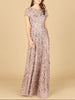 3D Floral Embellished Cap Sleeve Gown | 29181