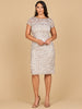 3D Applique Midi Dress with Cap Sleeves