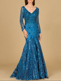 Mermaid, Long Sleeve Gown