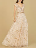 Lace Embellished A-Line Dress