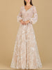 V Neckline Long Sleeve Gown