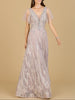 Cape Sleeve V-Neck Gown  - OUTLET