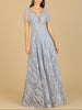 Cape Sleeve V-Neck Gown  - OUTLET
