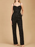 Beaded Spaghetti Strap Jumpsuit