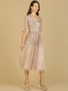 Flowing, Sequin Midi Dress with Short Sleeves | 29221