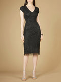 Cap Sleeve Midi Gown  - OUTLET