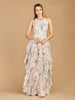 High Neck, Ruffled Skirt Printed Dress - OUTLET
