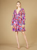 Long Sleeve Print Cocktail Short with Lace Up Back and Cutouts - OUTLET
