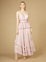 Plunging V-Neck Print Dress OUTLET