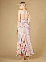 Plunging V-Neck Print Dress OUTLET