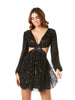 Long Sleeve Cut Out Dress with Lace Up Back