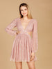 Long Sleeve Cut Out Dress with Lace Up Back
