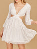 Long Sleeve Cut Out Dress with Lace Up Back