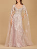Lace Gown with Cape Sleeves, Sweetheart Neckline | 29300